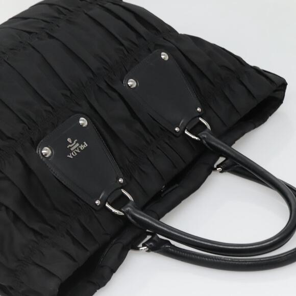 PRADA Tote Bag Nylon Black Silver - Picture 6 of 12